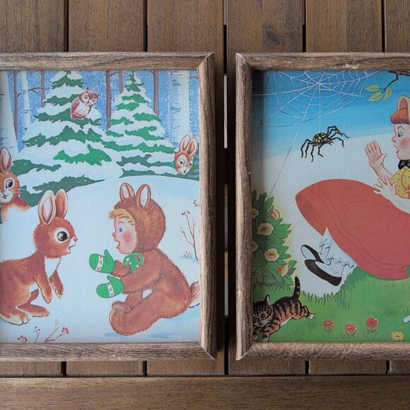 Vintage Framed Wall Art For Child's Room - Picture 1 of 5